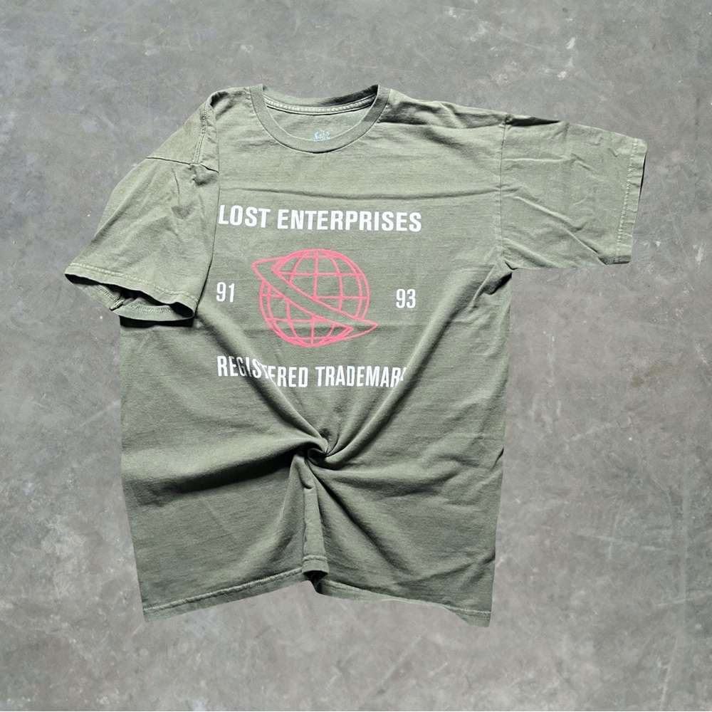 ☀️ Lost Enterprises Army Green Graphic Tee Mens Size M